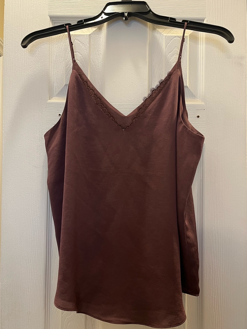 Express Purple Lace Trim V-Neck Camisole